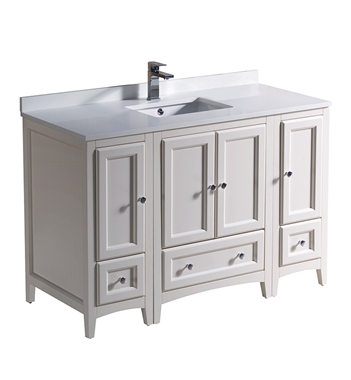 Fresca Oxford 48" Antique White Traditional Bathroom Cabinets with Top & Sink