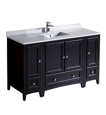 Fresca Oxford 54" Espresso Traditional Bathroom Cabinets with Top & Sink