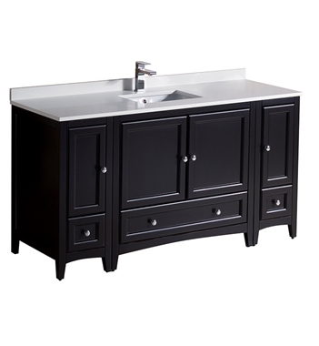 Fresca Oxford 60" Espresso Traditional Bathroom Cabinets with Top & Sink