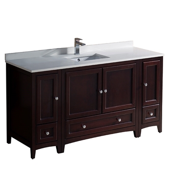 Fresca Oxford 60" Mahogany Traditional Bathroom Cabinets with Top & Sink