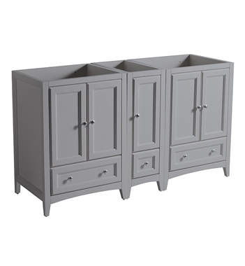 Fresca Oxford 60" Grey Traditional Double Sink Bathroom Cabinets