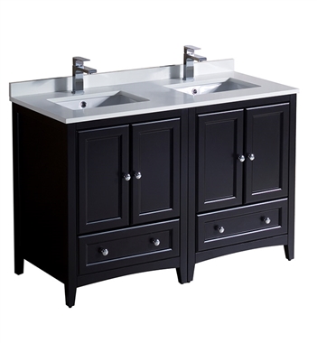 Fresca Oxford 48" Espresso Traditional Double Sink Bathroom Cabinets with Top & Sinks