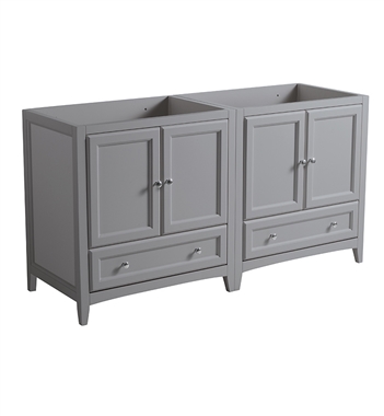 Fresca Oxford 59" Grey Traditional Double Sink Bathroom Cabinets