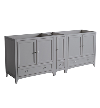 Fresca Oxford 83" Grey Traditional Double Sink Bathroom Cabinets