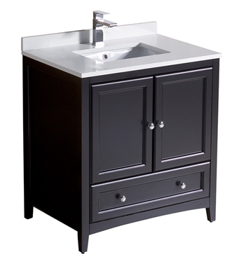 Fresca Oxford 30" Espresso Traditional Bathroom Cabinet with Top & Sink