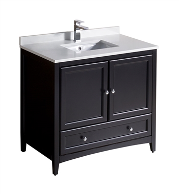 Fresca Oxford 36" Espresso Traditional Bathroom Cabinet with Top & Sink