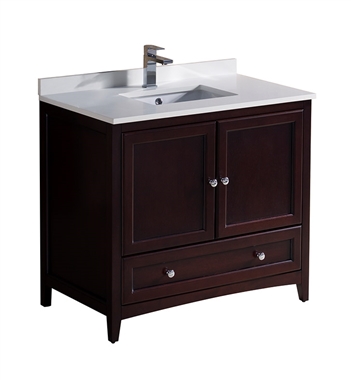 Fresca Oxford 36" Mahogany Traditional Bathroom Cabinet with Top & Sink