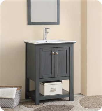 Fresca Manchester Regal 24" Gray Wood Veneer Traditional Bathroom Vanity