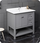 Fresca Manchester 36" Gray Traditional Bathroom Cabinet w/ Top & Sink