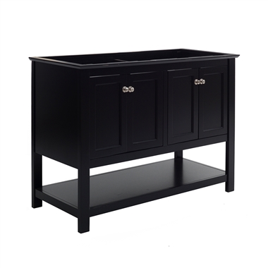 Fresca Manchester 48" Black Traditional Double Sink Bathroom Cabinet