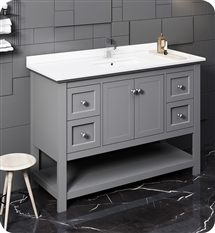 Fresca Manchester 48" Gray Traditional Bathroom Cabinet w/ Top & Sink