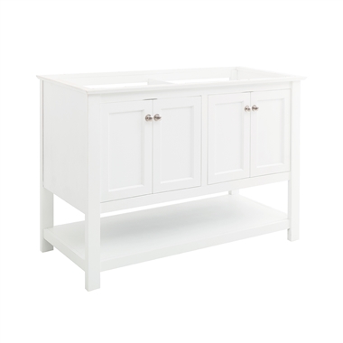 Fresca Manchester 48" White Traditional Double Sink Bathroom Cabinet