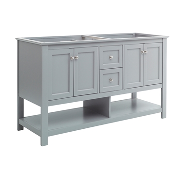 Fresca Manchester 60" Gray Traditional Double Sink Bathroom Cabinet