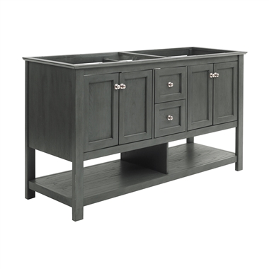 Fresca Manchester Regal 60" Gray Wood Veneer Traditional Double Sink Bathroom Cabinet