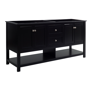 Fresca Manchester 72" Black Traditional Double Sink Bathroom Cabinet