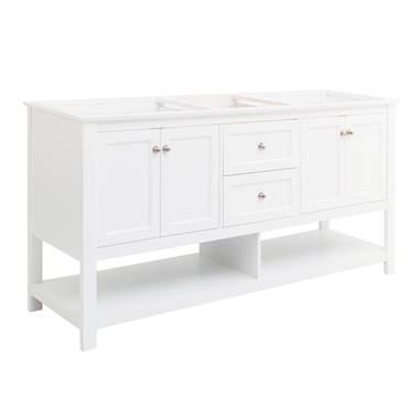 Fresca Manchester 72" White Traditional Double Sink Bathroom Cabinet