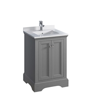 Fresca Windsor 24" Gray Textured Traditional Bathroom Cabinet with Top & Sink