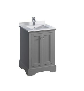 Fresca Windsor 24" Gray Textured Traditional Bathroom Cabinet with Top & Sink