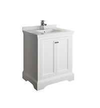 Fresca Windsor 30" Matte White Traditional Bathroom Cabinet with Top & Sink