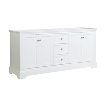 Fresca Windsor 72" Matte White Traditional Double Sink Bathroom Cabinet