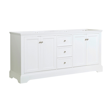 Fresca Windsor 72" Matte White Traditional Double Sink Bathroom Cabinet