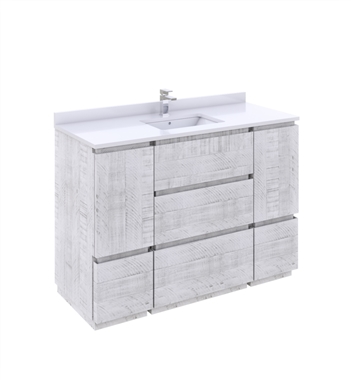 Fresca Formosa 47" Floor Standing Modern Bathroom Cabinet in Rustic White