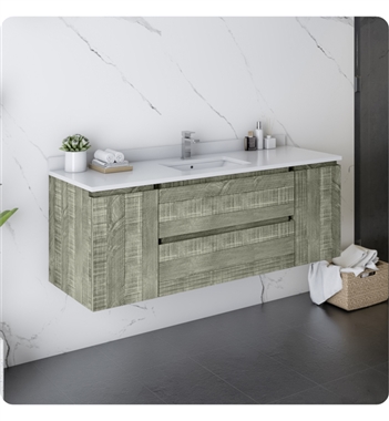 Fresca Formosa 54" Wall Hung Modern Bathroom Cabinet with Top & Sink in Sage Gray