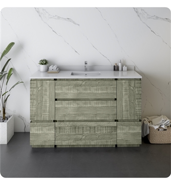 Fresca Formosa 54" Floor Standing Modern Bathroom Cabinet in Sage Gray