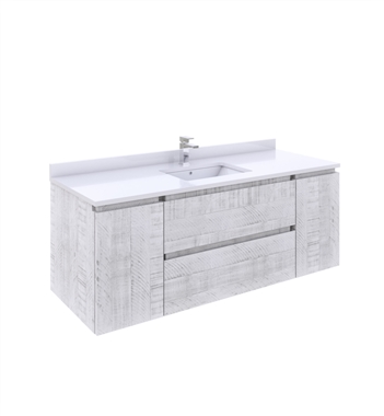 Fresca Formosa 54" Wall Hung Modern Bathroom Cabinet in Rustic White