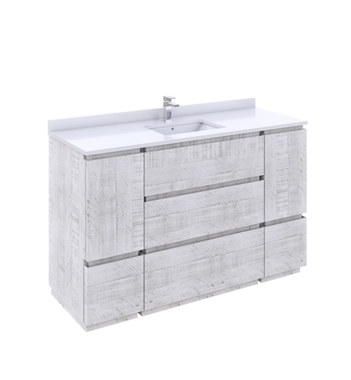 Fresca Formosa 54" Floor Standing Modern Bathroom Cabinet in Rustic White