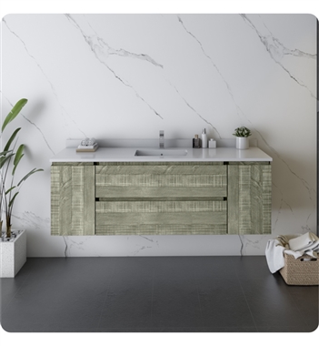 Fresca Formosa 59" Wall Hung Single Sink Modern Bathroom Cabinet in Sage Gray