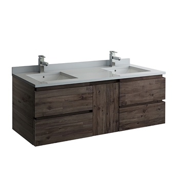 Fresca Formosa 60" Wall Hung Double Sink Modern Bathroom Vanity with Top & Sinks