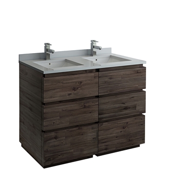 Fresca Formosa 48" Floor Standing Double Sink Modern Bathroom Cabinet with Top & Sinks