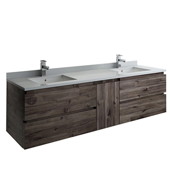 Fresca Formosa 72" Wall Hung Double Sink Modern Bathroom Cabinet with Top & Sinks