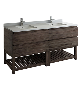 Fresca Formosa 72" Floor Standing Open Bottom Double Sink Modern Bathroom Cabinet with Top & Sinks