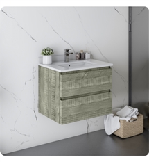 Fresca Formosa 24" Wall Hung Modern Bathroom Cabinet with Top & Sink in Sage Gray