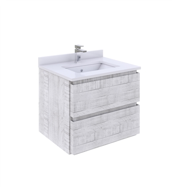 Fresca Formosa 24" Wall Hung Modern Bathroom Cabinet with Top & Sink in Rustic White