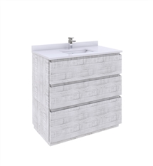 Fresca Formosa 36" Floor Standing Modern Bathroom Cabinet with Top & Sink in Rustic White