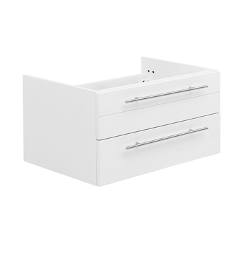 Fresca Lucera 30" White Wall Hung Undermount Sink Modern Bathroom Cabinet