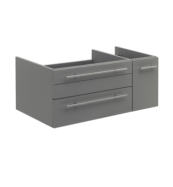 Fresca Lucera 36" Gray Wall Hung Undermount Sink Modern Bathroom Cabinet - Left Version