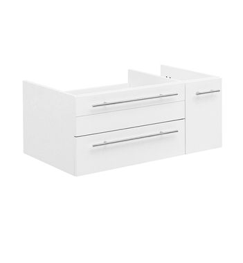 Fresca Lucera 36" White Wall Hung Undermount Sink Modern Bathroom Cabinet - Left Version