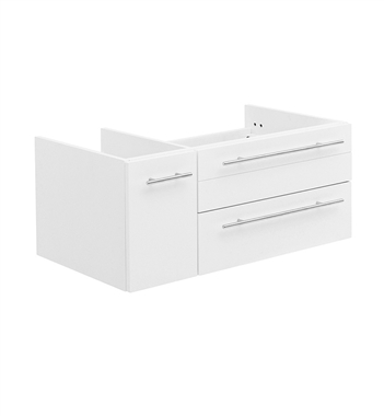 Fresca Lucera 36" White Wall Hung Undermount Sink Modern Bathroom Cabinet - Right Version