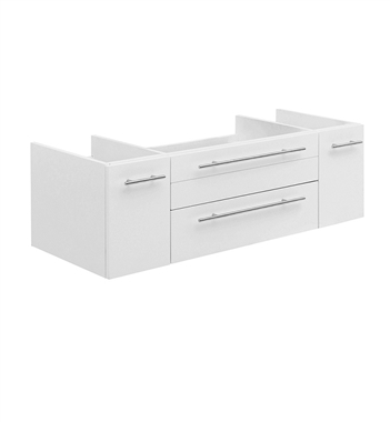 Classically simple with clean lines and an elegant look, this Fresca Lucera Wall Hung Modern Bathroom Cabinet will bring out the best in any bathroom. Measuring 48” in width, this sophisticated cabinet has a well constructed solid wood frame with two room