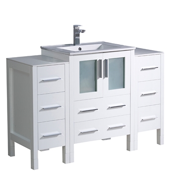 Fresca Torino 48" White Modern Bathroom Cabinets with Integrated Sink