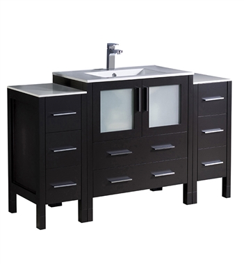 Fresca Torino 54" Espresso Modern Bathroom Cabinets with Integrated Sink