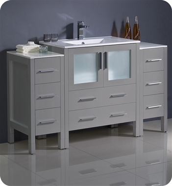 Fresca Torino 54" Grey Modern Bathroom Cabinets with Integrated Sink