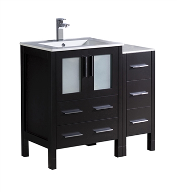 Fresca Torino 36" Espresso Modern Bathroom Cabinets with Integrated Sink