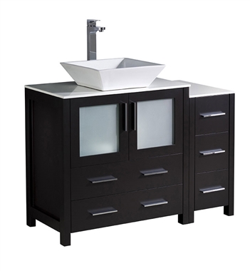 Fresca Torino 42" Espresso Modern Bathroom Cabinets with Top & Vessel Sink