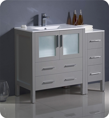 Fresca Torino 42" Grey Modern Bathroom Cabinets with Integrated Sink