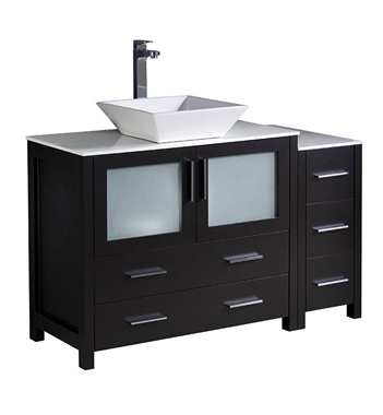 Fresca Torino 48" Espresso Modern Bathroom Cabinets with Top & Vessel Sink